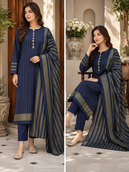 Susi khaddar winter collection (blue)