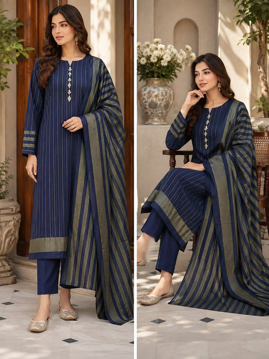 Susi khaddar winter collection (blue)